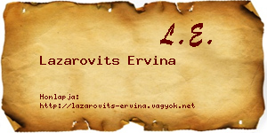 Lazarovits Ervina névjegykártya